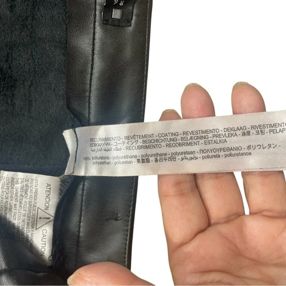 EUC Zara Black Faux Leather High-Waist Ankle Zip Pants - Picture 12 of 13